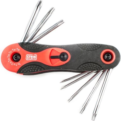 Set chiavi Stein torx, coltello cr-v con foro, 8 pezzi