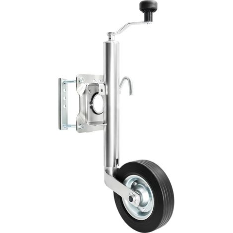 Support Wheel for Trailer 580 kg, Automatic Stabilising Wheel with Wheel 200 x 50 mm, Tube Diameter 48 mm, Height Adjustable 260 mm, Mounting Kit for Car Trailers (1/5)