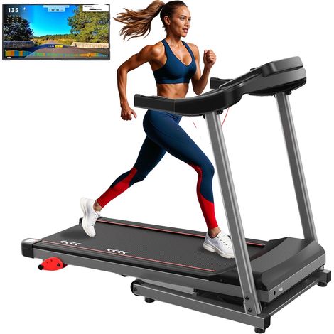 Heim-Laufband, 2,5 PS, Geschwindigkeit 1–12 km/h, 3 einstellbare Steigungsstufen, Laufband 80–120 cm, maximale Belastbarkeit 120 kg (1/5)