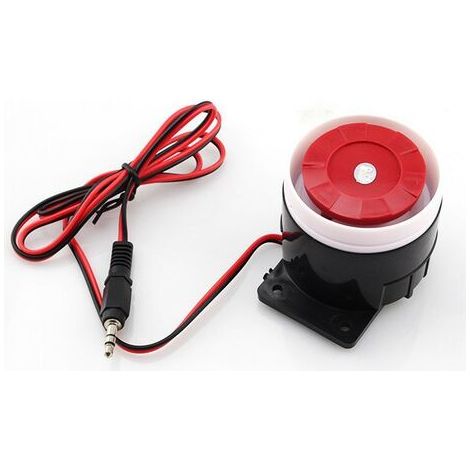Mini Avertisseur Sonore de Système D'alarme Sonore de Sirène de fil Rouge Rouge pour la Sirène de Sécurité à Domicile 120dB DC 12V Alarme Sonore (1/5)