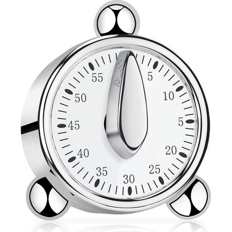 Minuterie de cuisine 60 minutes, minuterie mécanique pour enfants, minuterie manuelle pour cuisiner, apprendre (argent) (1/5)