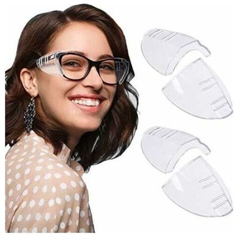 Lot de 2 paires de protections latérales transparentes pour lunettes de sécurité latérales Protection latérale universelle pour lunettes de petite et moyenne taille (1/5)