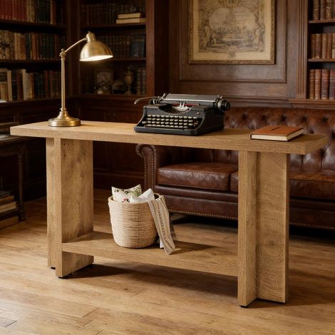 Console d'entrée double avec rangement, meuble télé et canapé, table étroite en bois, 1 pièce. (1/5)