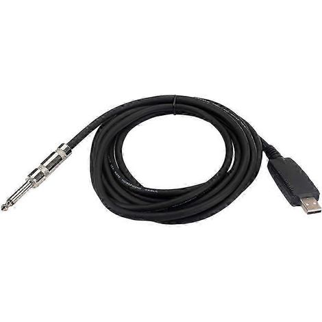 Câble d'interface guitare 6,3 mm vers USB, 3 m, avec convertisseur A/N et amplification audio, Plug and Play pour enregistrement sur PC et Mac (1/5)