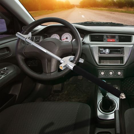 Bloqueo de volante universal, cerradura para coche, garrapata para volante, sistema antirrobo para vehículo (1/5)