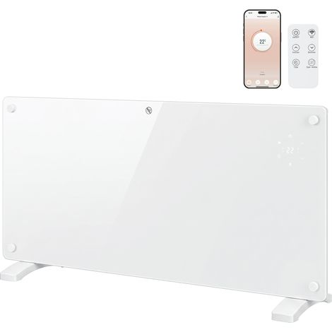 HOMCOM 2000W Electric Space Heater Radiator Wifi Smart App, White (1/5)