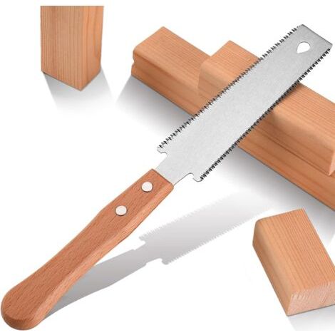 BUNTHAUS Petite scie à main pour le travail du bois, lame flexible de 15,2 cm double tranchant manuels, loisirs, bricolage, outils de menuiserie tranchants et légers (1/5)