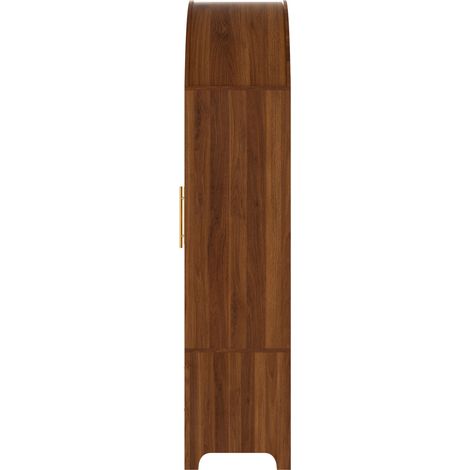 Vitrina 110x40x185 cm de madera y Melaminado nogal, con almacenaje para salón FloraGrace (1/5)