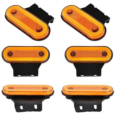 Feux de position 12V/24V avec support, feu de gabarit LED orange, feux de position LED, réflecteur de feu de gabarit latéral de camion, feu arrière, feu stop pour remorques, caravanes, voitures (orang (1/5)