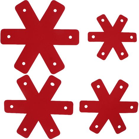 12pcs Protège-casseroles réutilisables lavables, séparateurs empilables pour assiettes et poêles, rouge, découpables (1/5)