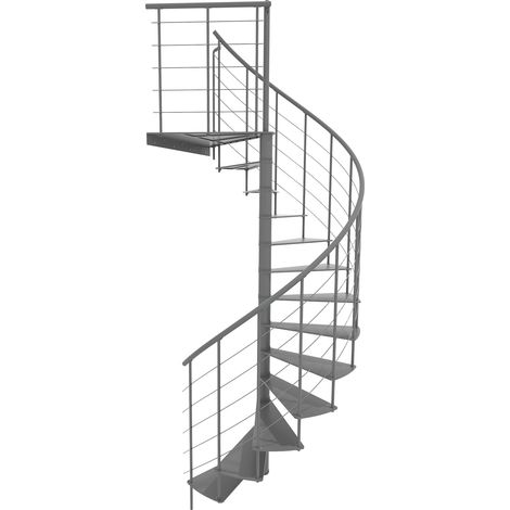 Minka Spindeltreppe Milano 42 - 300,3cm Geschosshöhe Grau 140cm Durchmesser (1/5)