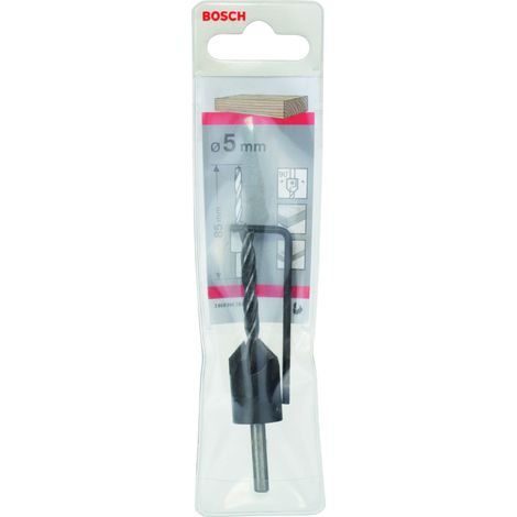Broca en espiral para madera con avellanador 5 mm  BOSCH 2608596392