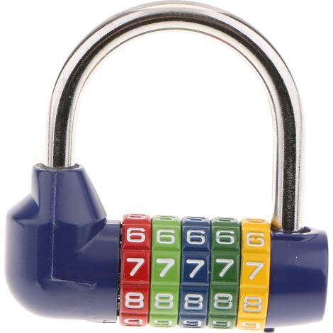 Cadenas à Combinaison En Alliage De Zinc à 5 Chiffres, Code De Voyage, Verrouillage Par Mot De Passe Bleu (1/5)