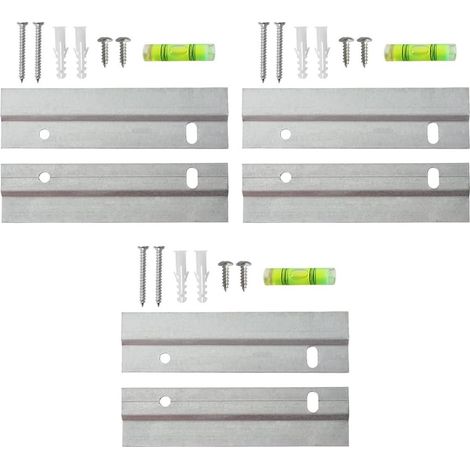 Kit mit 3 Z-förmigen Aluminiumclips für schwere Spiegel, 30 cm Schiene, unsichtbare Wandhalterung bis 30 kg, inklusive Schrauben. (1/5)