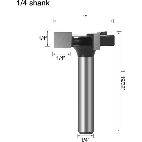 Router Bit - 1/4 Pouces Queue - 1 Pouces Diamètre De Coupe - Pour Fraisage De Table À Chutes - 1 Pièce (1/5)