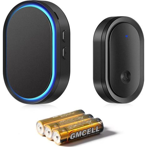 Sonnette Sans Fil Exterieur Etanche,300M Sonnette De Porte À Pile,Ip55 Étanche Exterieur Carillon Electronique Avec Récepteurs,60M