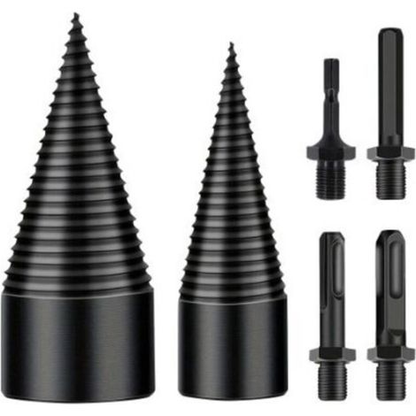 Wood Splitting Drill Bit, 32mm+42mm Log Splitter, Cone Drill Bit with 4 Handles, Wood Drill Bit for Splitting Wood, Cone Wood Splitter, Drill Wood Splitter for Electric Drill (1/5)