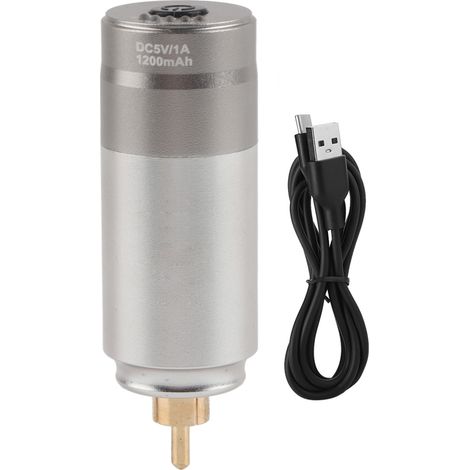 Bloc d'alimentation sans fil pour machine à tatouer, moteur de stylo à tatouer, prise RCA, 1200mAh, gris (1/5)