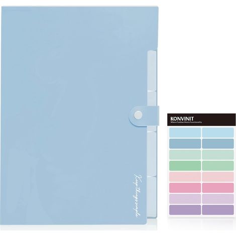 Trieur A4, Extensible Accordéon Document, dossiers, organiseur de dossiers extensibles, 5 pochettes avec étiquettes en plastique avec intercalaires pour documents (1/5)