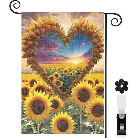 Drapeau de jardin vertical décoration maison toile durable double face 30 x 45 cm pour jardin maison (1/5)