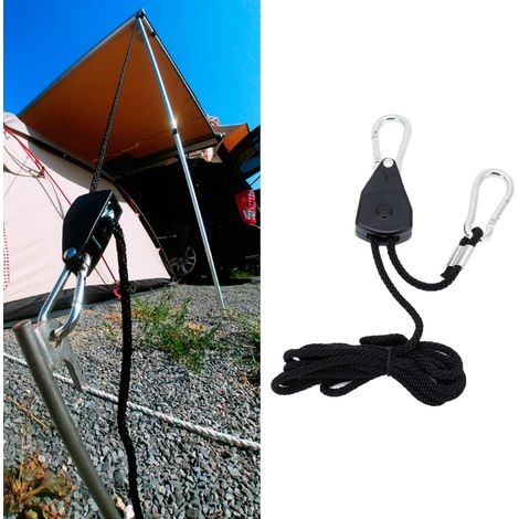 Mousqueton à poulie réglable pour tente, bâche et équipement de camping extérieur (1/5)