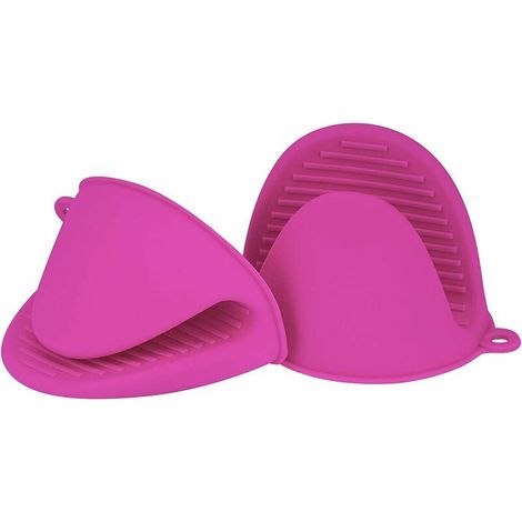 royaluxe - Ensemble de gants de cuisine en silicone résistant à la chaleur, petits gants de cuisine en caoutchouc pour friteuse à air, mini cuisson et presse à patisserie, 1 paire (rose rouge),