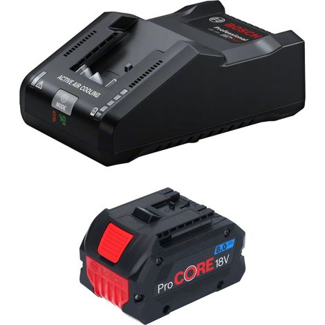 Bosch Starter Set 1x ProCORE 18 V 8,0 Ah Batteria professionale agli ioni di litio ( 1600A016GK ) + Caricabatterie GAL 18V-160 Professional ( 1600A02T5G )