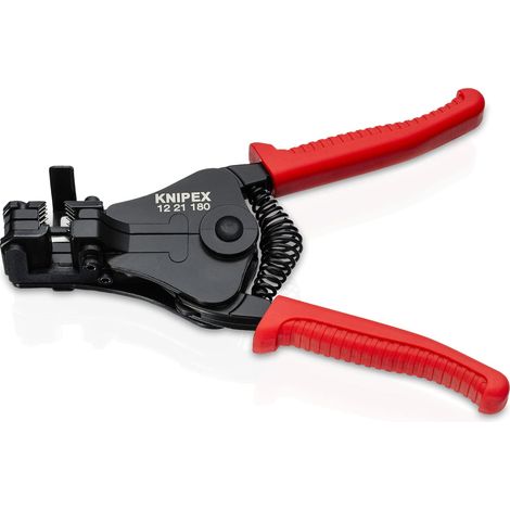 KNIPEX 12 21 180 EAN Pinza spelacavi con lame sagomate rivestiti in resina sintetica verniciata nera 180 mm