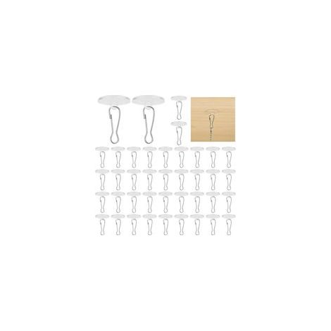 40 PCS Crochet Adhésif Plafond en Transparents avec 40 Clips Auto-Adhésifs - Solution Pratique pour Suspendre Moustiquaires, Décorations, et Guirlandes Lumineuses sans Percer (1/5)
