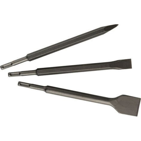 SET 3 SCALPELLI SDS PLUS 2 SPATOLA 1 A PUNTA MARTELLO DEMOLITORE SCALPELLO 250MM