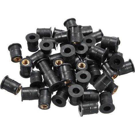 M5 écrous en caoutchouc 5mm métrique moto pare-brise carénage fixation outil50 pièces (1/5)