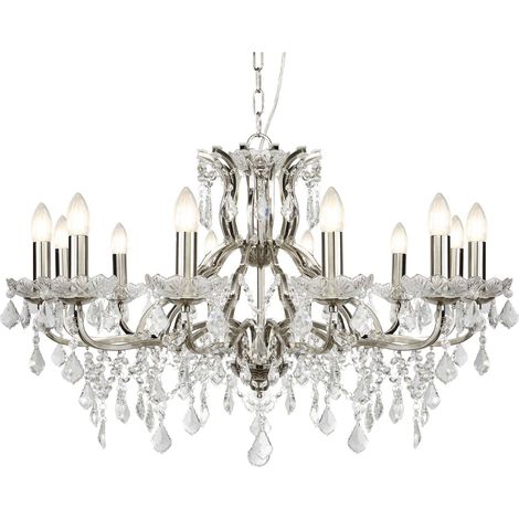 Searchlight Paris - Lustre à 12 ampoules au fini argent satiné, E14 (1/3)