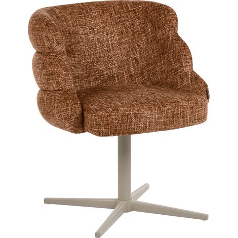 Silla giratoria de comedor tapizada estilo moderno de mediados de siglo marrón claro Youngstown (1/5)