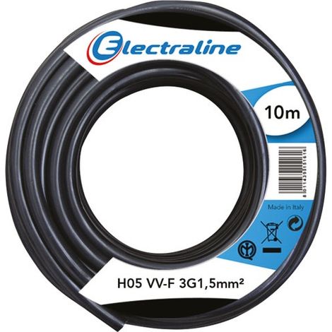 H05VVF-Kabel 3G1,5 10 m Schwarz - Electraline