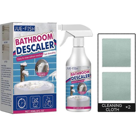 Spray nettoyant pour taches tenaces de salle de bain (60 ml), élimine rapidement les taches tenaces, puissant détachant pour vitres de baignoire et toilettes.
