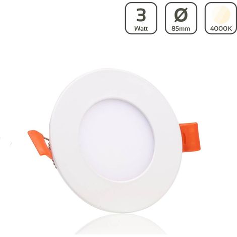LED Panel Einbaustrahler rund weiss - Lichtfarbe: Neutralweiß 4000K - Ausführung: 3W Ø85mm Ausschnitt Ø75mm (1/4)