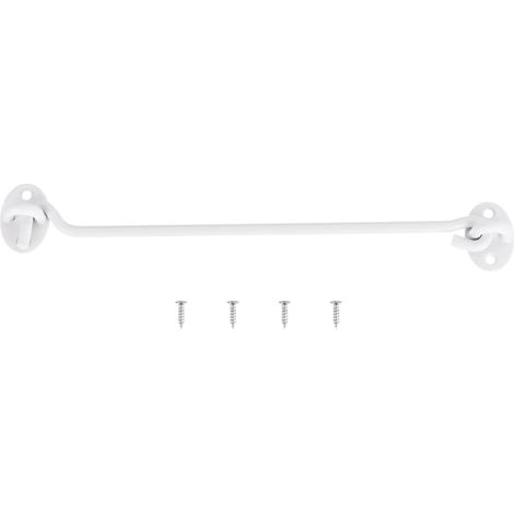 250 mm Edelstahl-Haken- und Ösenriegel für Scheunentüren, Fenster, Hüttentüren, Schiebetüren, Weiß (1/5)