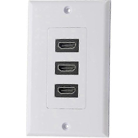 Panneau mural HDMI 2.0 à 3 ports, composants HDMI, prise audio composite, compatible avec l'affichage 4K 60 Hz et 1080p (3 ports HDMI), version 0909 (1/5)