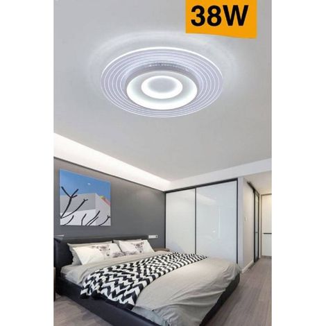 Plafoniera Led Moderna 38 Watt Finitura Bianca Luce Calda Fredda Naturale C40-b