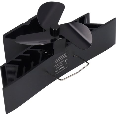 Ventilateur de poêle thermoélectrique à 3 pales pour cheminée à bois, en alliage d'aluminium, forme plane, alimenté par la chaleur (1/5)