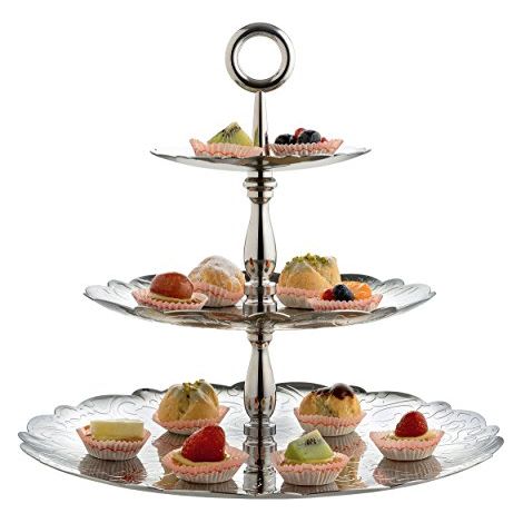 stand per dolci alessi 3 livelli argento lavabile (1/3)