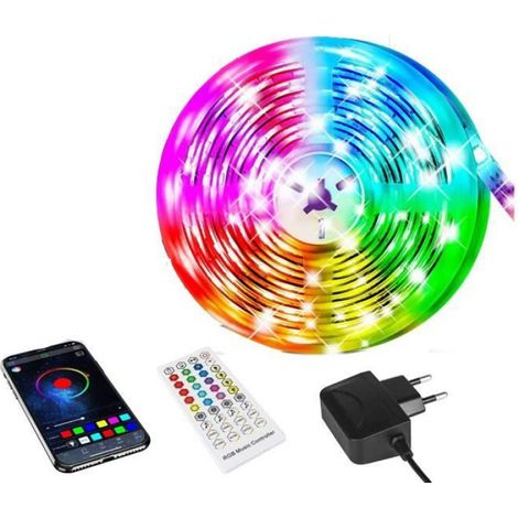 Ruban LED 10M - - RGB - Télécommande 40 Touches - Dimmable - Multicolore (1/4)
