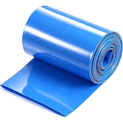 (60mmx2m) Gaine PVC Rétractable 60mm 2m Bleu Pour Batterie Manchon PVC plat, isole 18650 et batteries sur mesure, pour DIY et réparations (1/4)