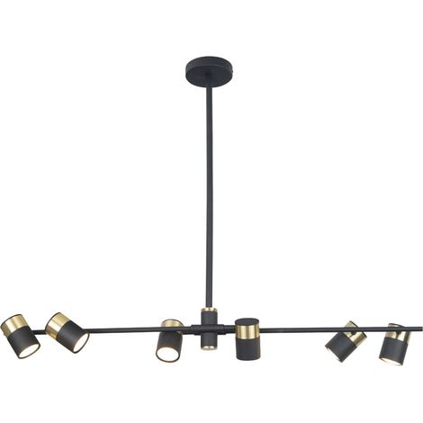 Suspension métal Maxlight PUMA noire/or 6 spots GU10 (1/2)