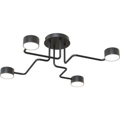 Plafoniera moderna nera bracci irregolari 4xGX53 Emibig (1/5)