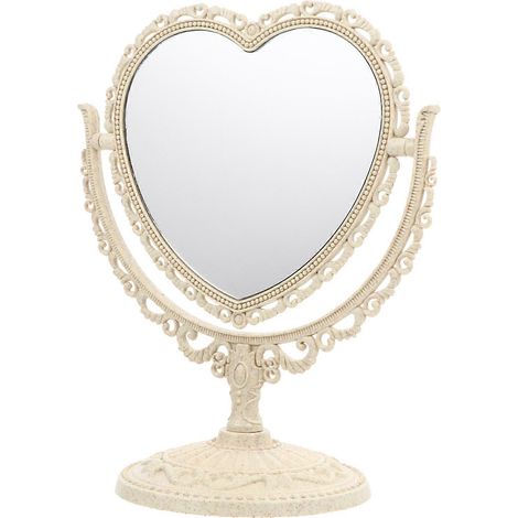 Miroir de table vintage (1 pièce)-24X20cm-Beige (1/3)