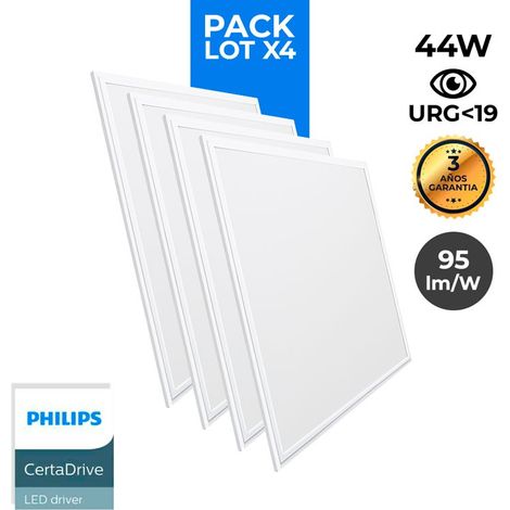 Pack De 4 Paneles LED Slim 60X60 Cm - Driver Philips - 44W - - Blanco Frío