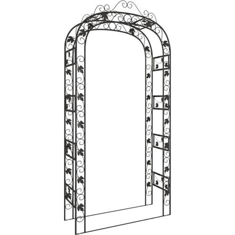 Arche de jardin noire, 116x45x240 cm, acier.