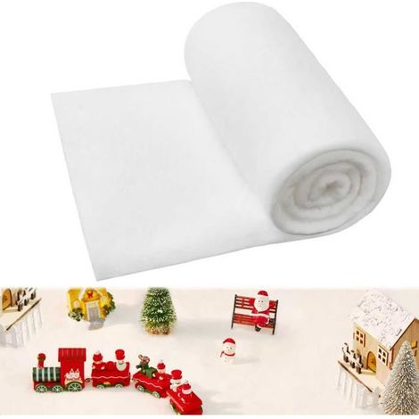 Ecleanfy - Une couverture de Noël en neige artificielle, idéale pour décorer les sapins de Noël blancs, douce et moelleuse, 80 x 240 cm. (1/5)