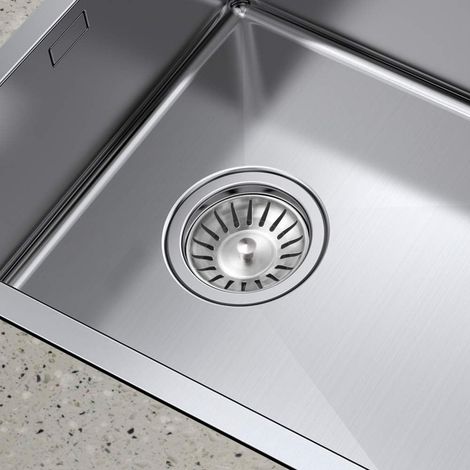 CCYKXA bouchons d'évier en acier inoxydable – filtre d'évier universel (diamètre : 83 mm), bouchon d'évier à 18 fentes, grille anti-obstruction, panier de vidange rapide